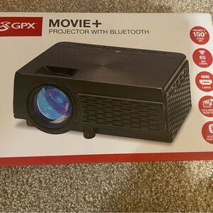 GPX Black Movie+ Projector with Bluetooth